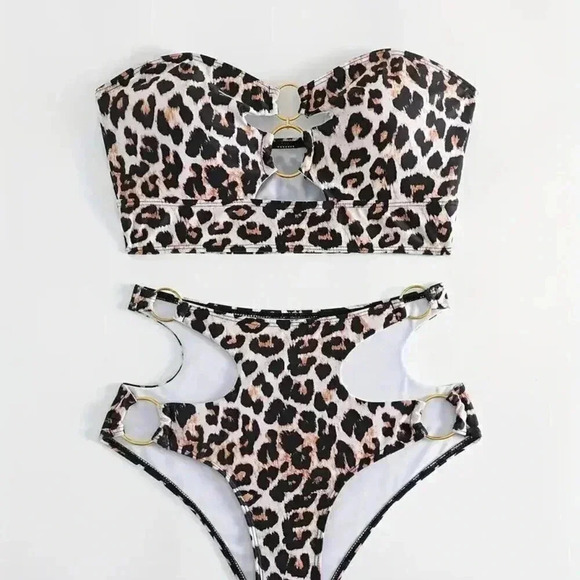 Leopard Print Tankini Set (SKIN COLOR) - Picture 3 of 3